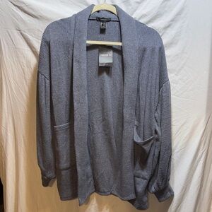 Forever 21 Charcoal Open-Front Cardigan
